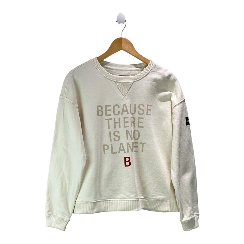 Ecoalf Women’s Llanesalf Because  Sweatshirt L Off White Sustainable Cotton